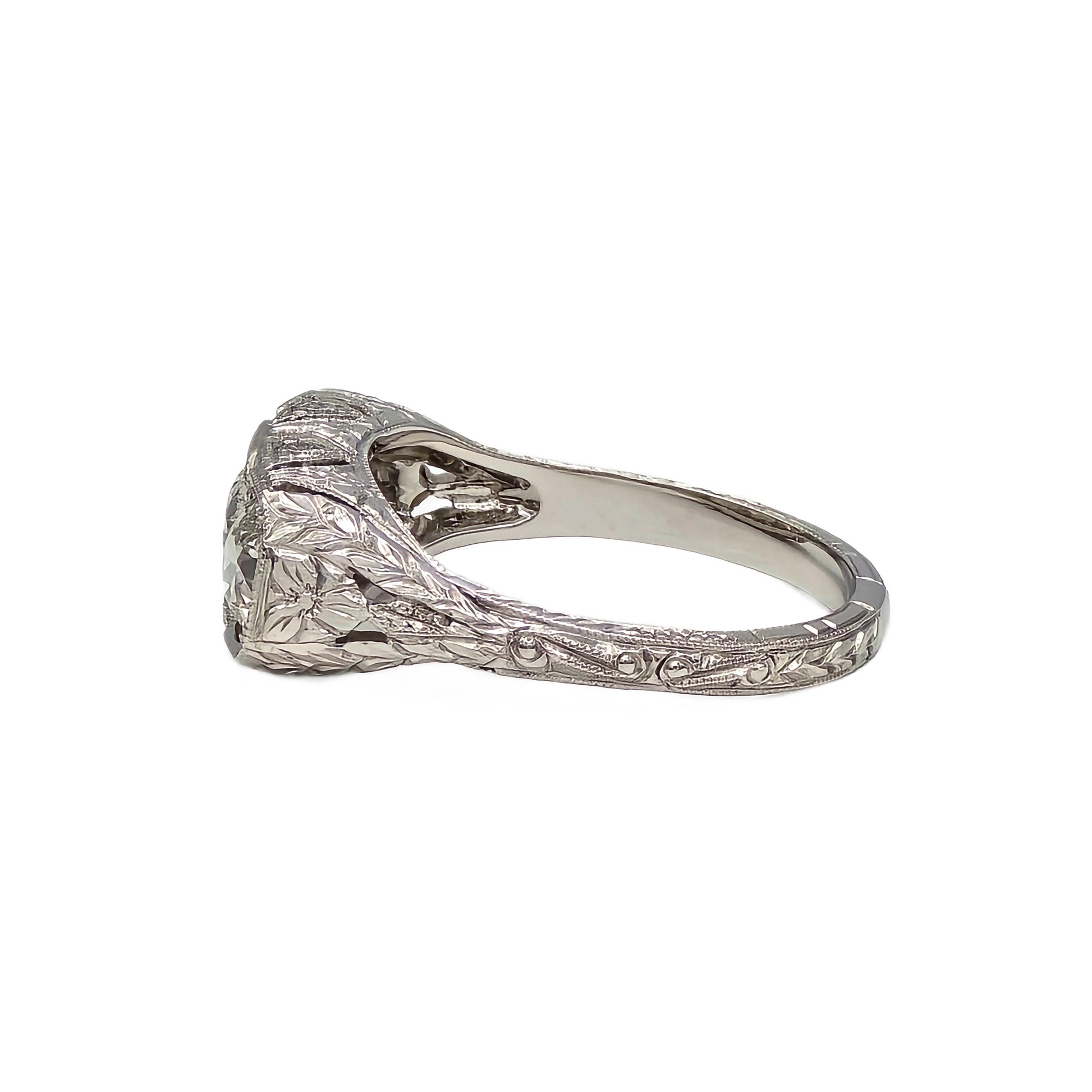 Whitehouse Brothers 3 European Cut Diamond Ring in Platinum