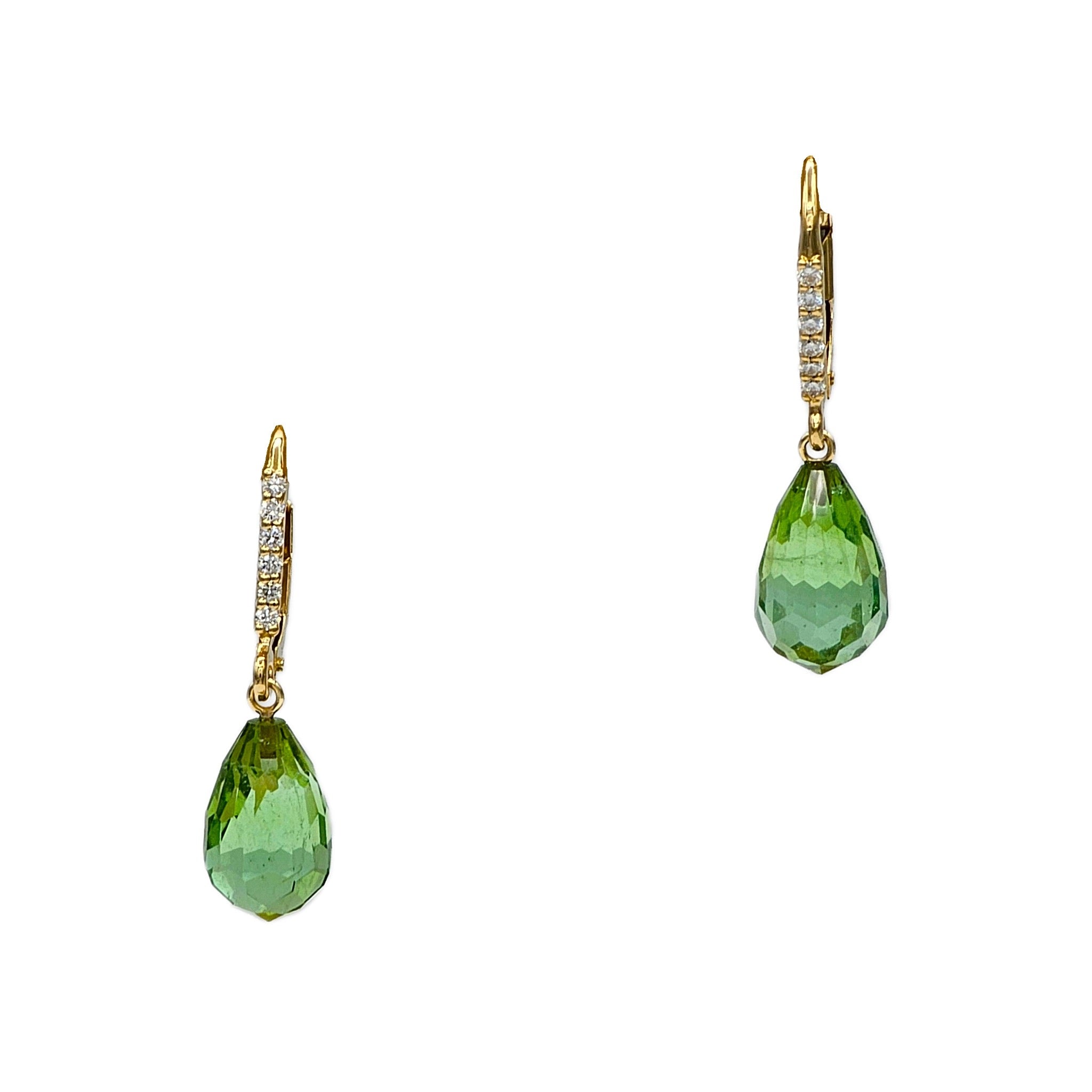 Yellow gold deals tourmaline earrings